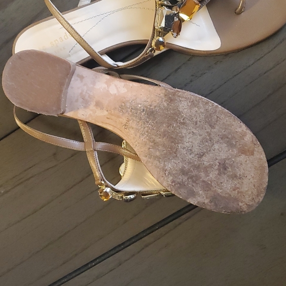 Kate Spade Crystal Embellished Leather Sandal, Size 38 - Picture 5 of 12